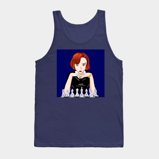 beth harmon the lady chess in queen's gambit Tank Top by jorge_lebeau